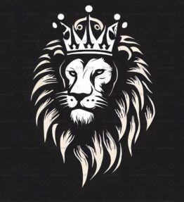 Majestätischer Löwe und Krone